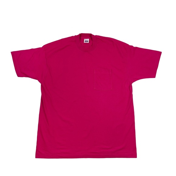 BVD Plain Blank Pocket Shirt Fuschia Single Stitch - Picture 1 of 6